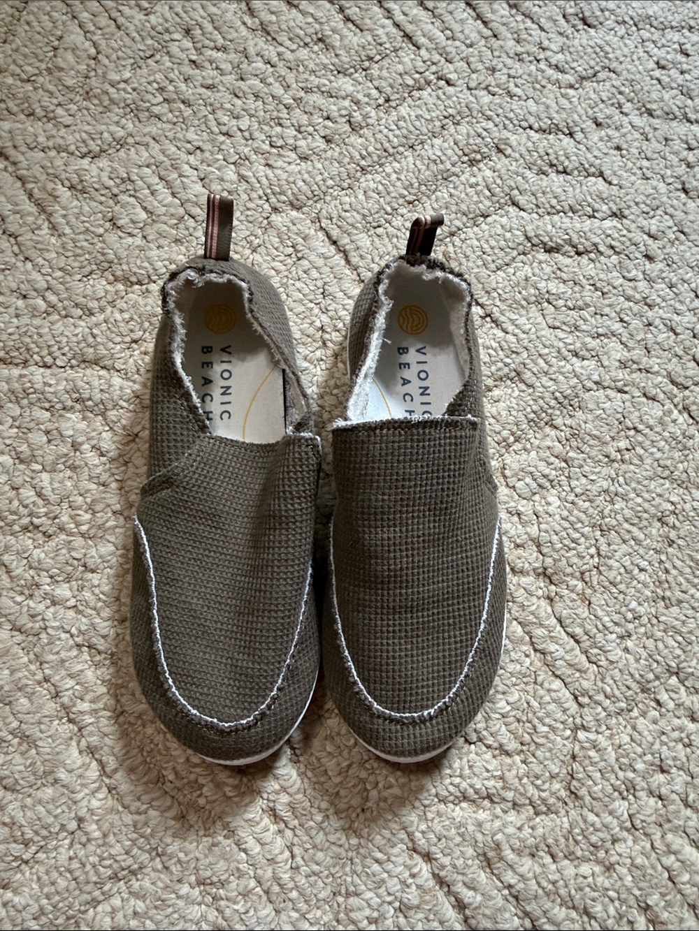 Vionic Olive Slip-On Canvas Loafers